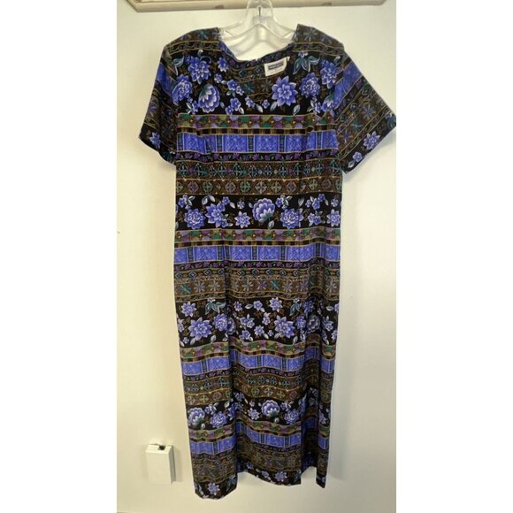 Sag Harbor Prophecy Dress Multi-color Striped Short Sleeve Size 14 - Picture 1 of 6